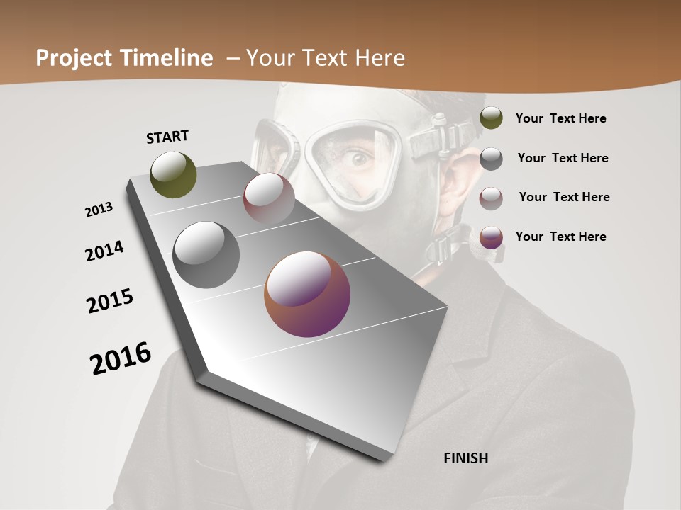A Man With A Gas Mask On His Face PowerPoint Template