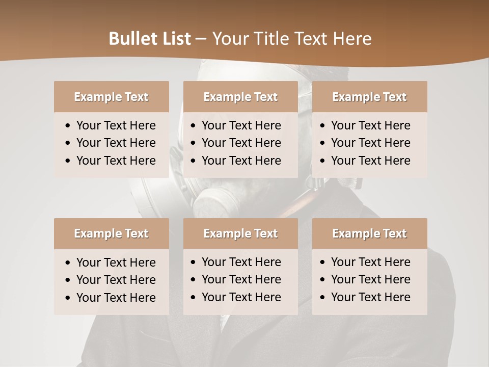 A Man With A Gas Mask On His Face PowerPoint Template