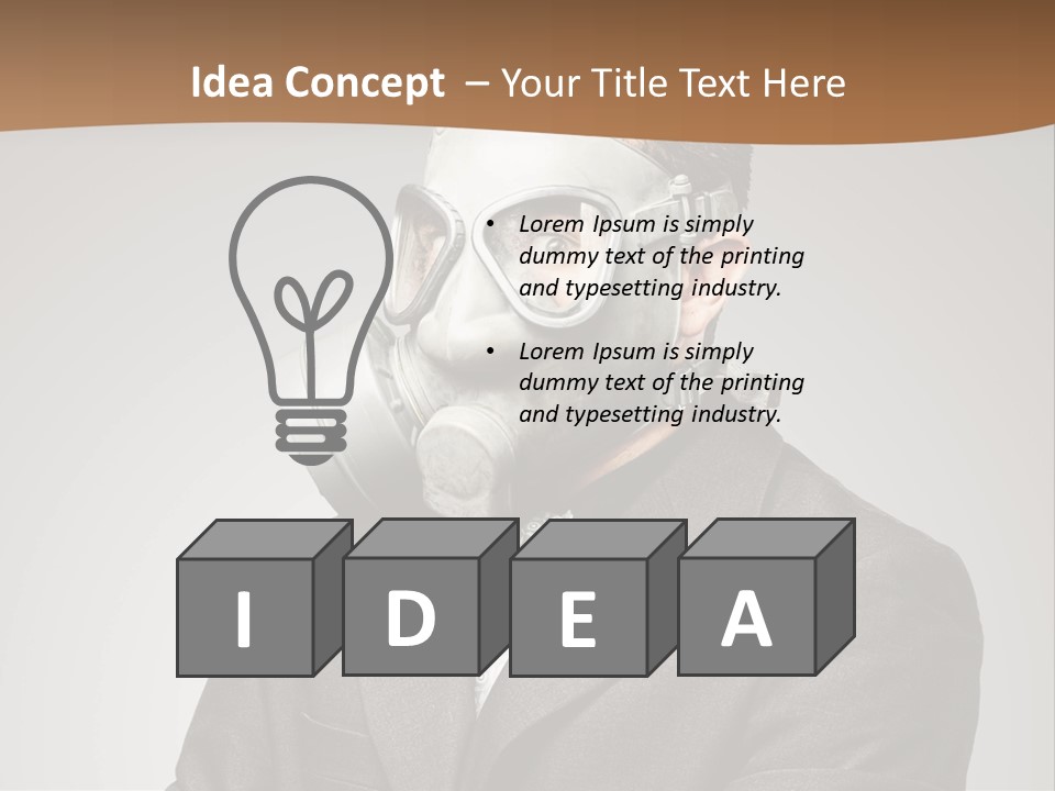 A Man With A Gas Mask On His Face PowerPoint Template