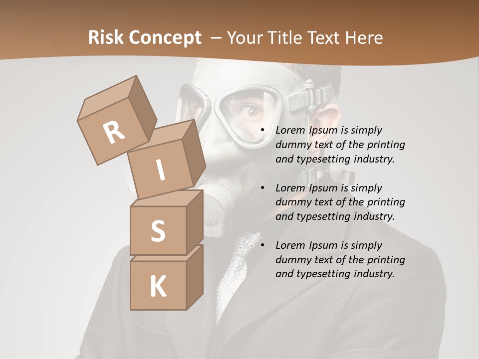 A Man With A Gas Mask On His Face PowerPoint Template