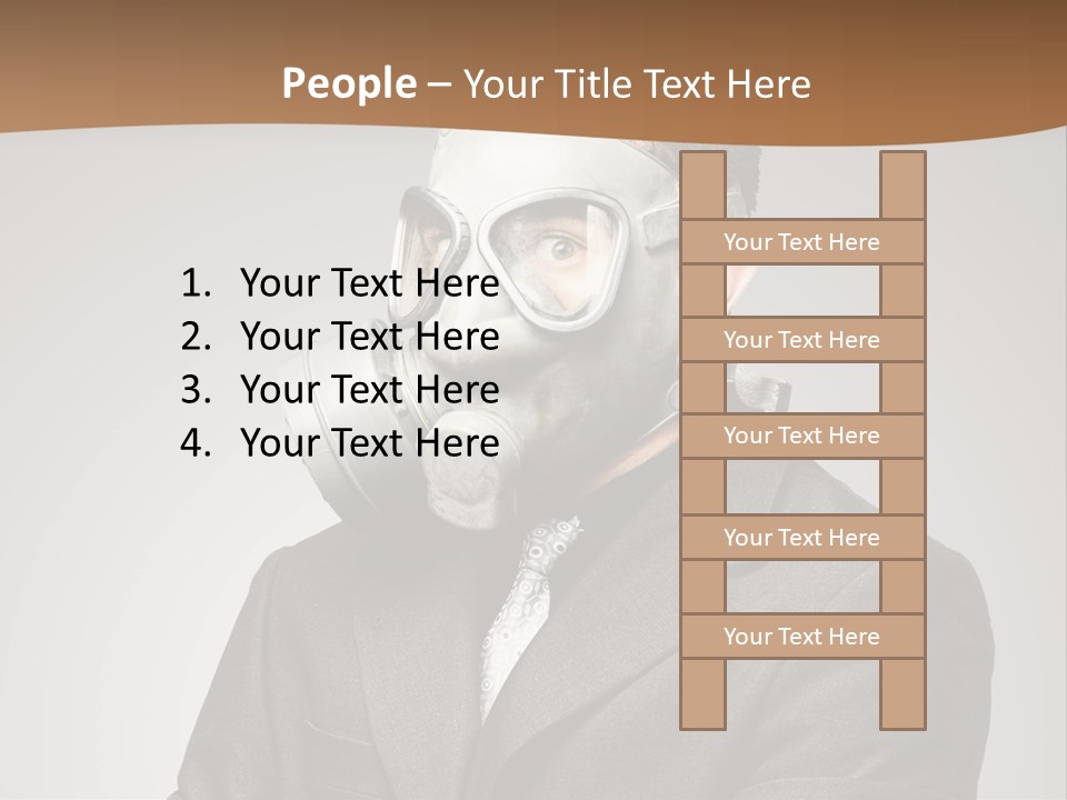 A Man With A Gas Mask On His Face PowerPoint Template