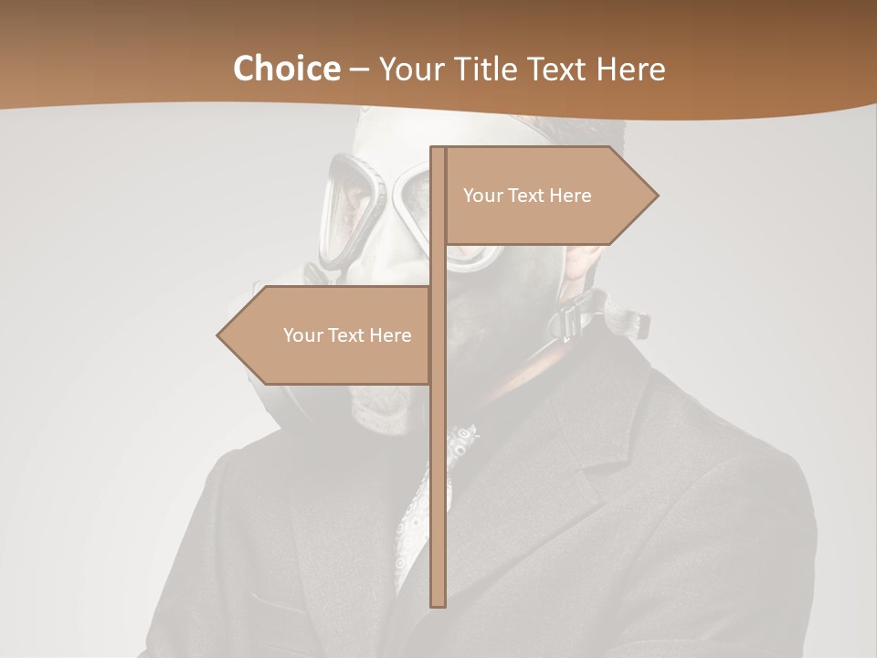 A Man With A Gas Mask On His Face PowerPoint Template