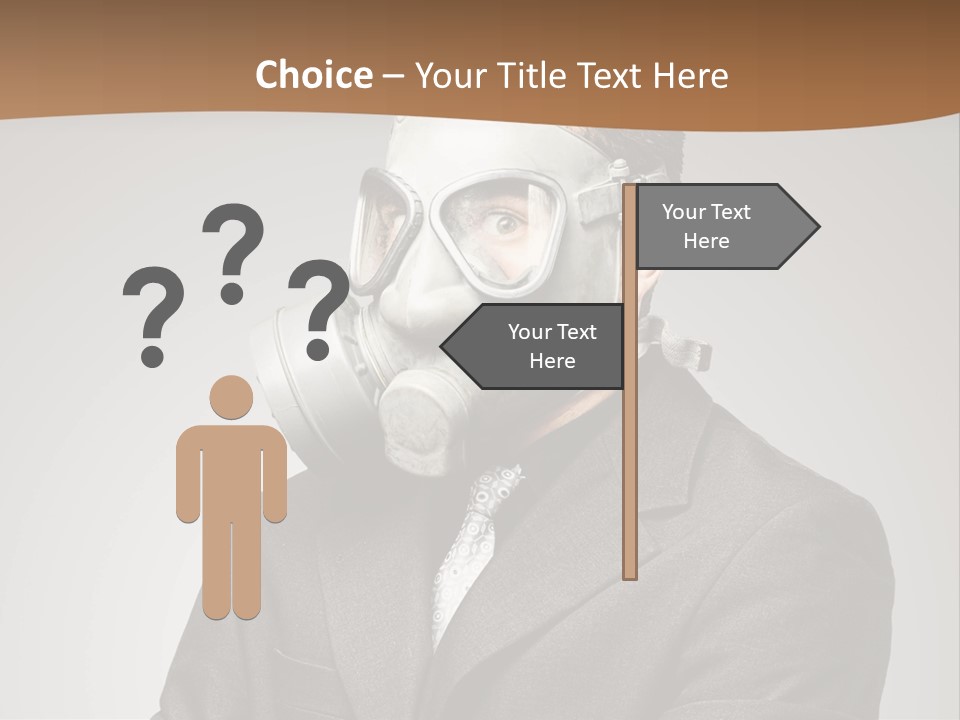 A Man With A Gas Mask On His Face PowerPoint Template