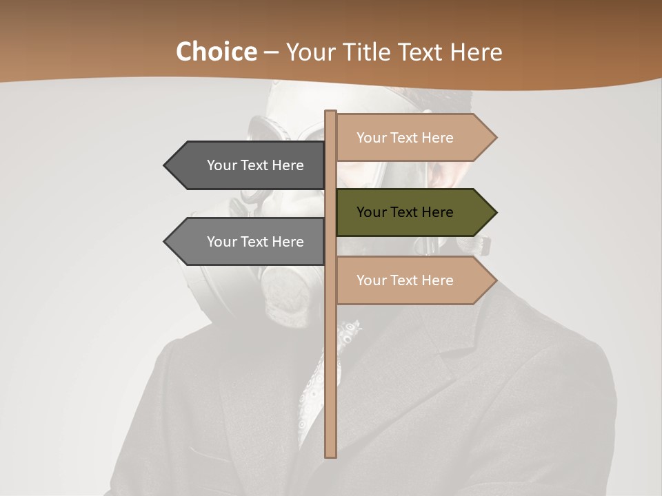 A Man With A Gas Mask On His Face PowerPoint Template