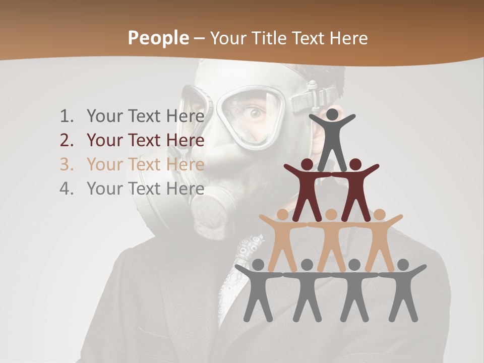 A Man With A Gas Mask On His Face PowerPoint Template