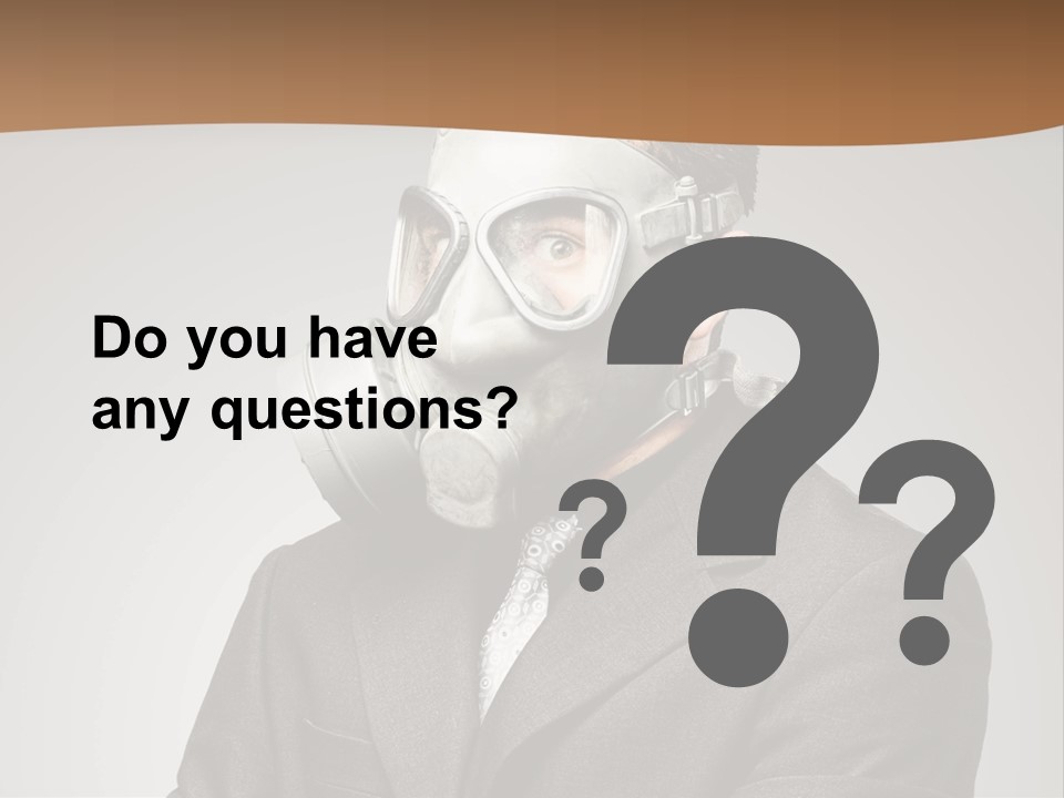 A Man With A Gas Mask On His Face PowerPoint Template