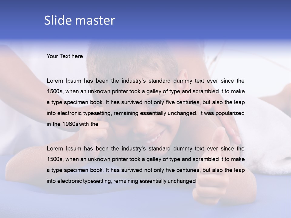 A Young Boy Is Smiling And Giving A Thumbs Up PowerPoint Template