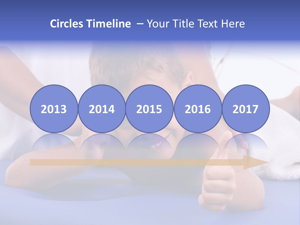 A Young Boy Is Smiling And Giving A Thumbs Up PowerPoint Template