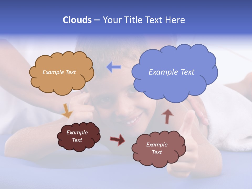 A Young Boy Is Smiling And Giving A Thumbs Up PowerPoint Template