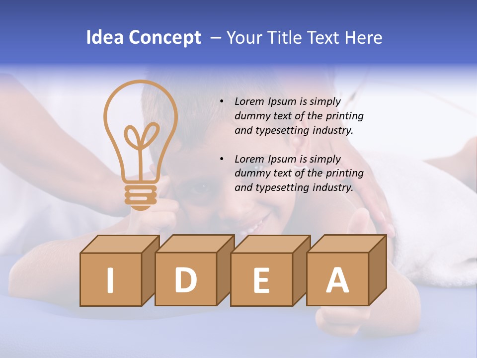 A Young Boy Is Smiling And Giving A Thumbs Up PowerPoint Template