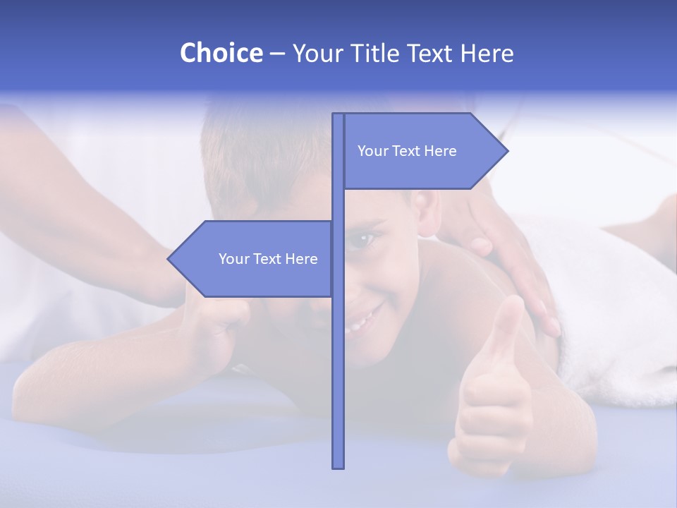 A Young Boy Is Smiling And Giving A Thumbs Up PowerPoint Template