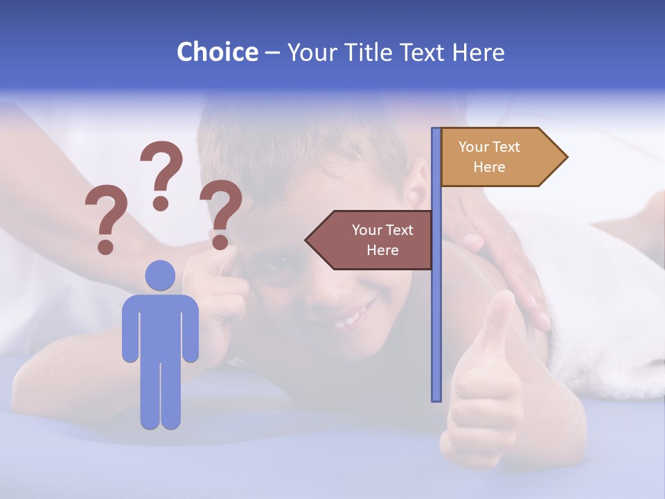 A Young Boy Is Smiling And Giving A Thumbs Up PowerPoint Template