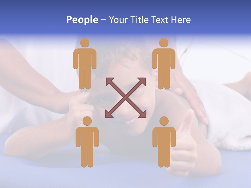 A Young Boy Is Smiling And Giving A Thumbs Up PowerPoint Template