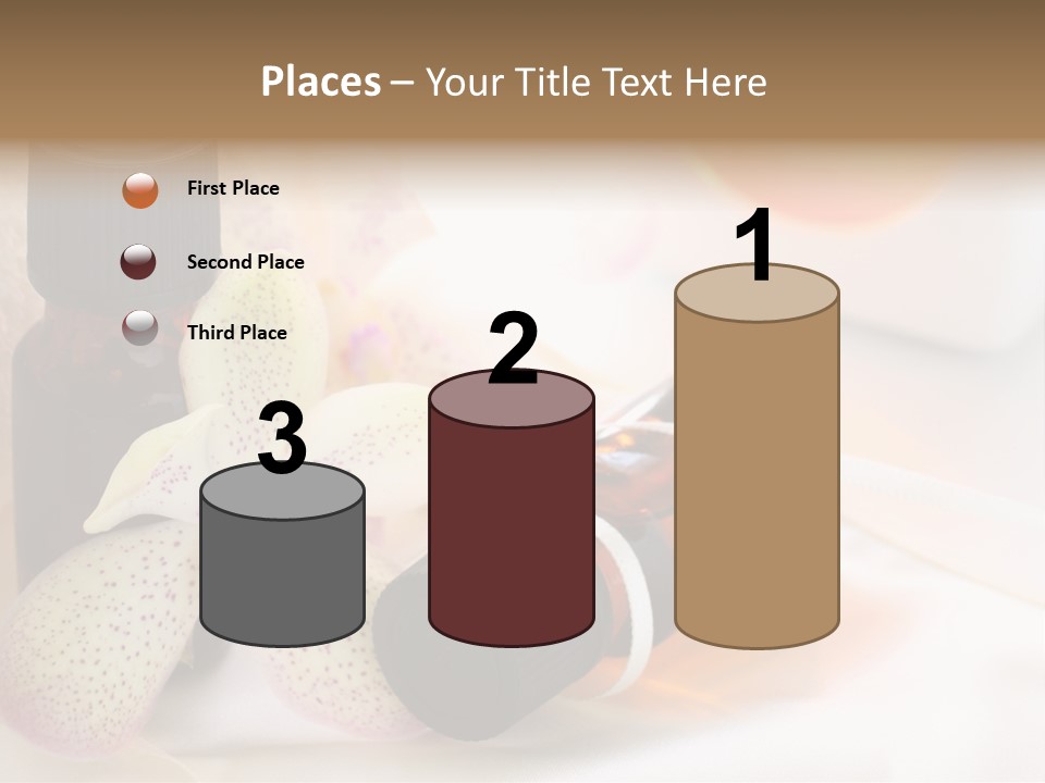 A Bottle Of Essential Oils Next To A Flower PowerPoint Template