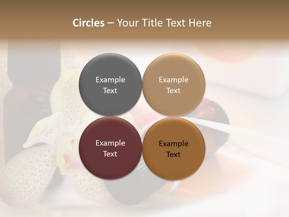 A Bottle Of Essential Oils Next To A Flower PowerPoint Template