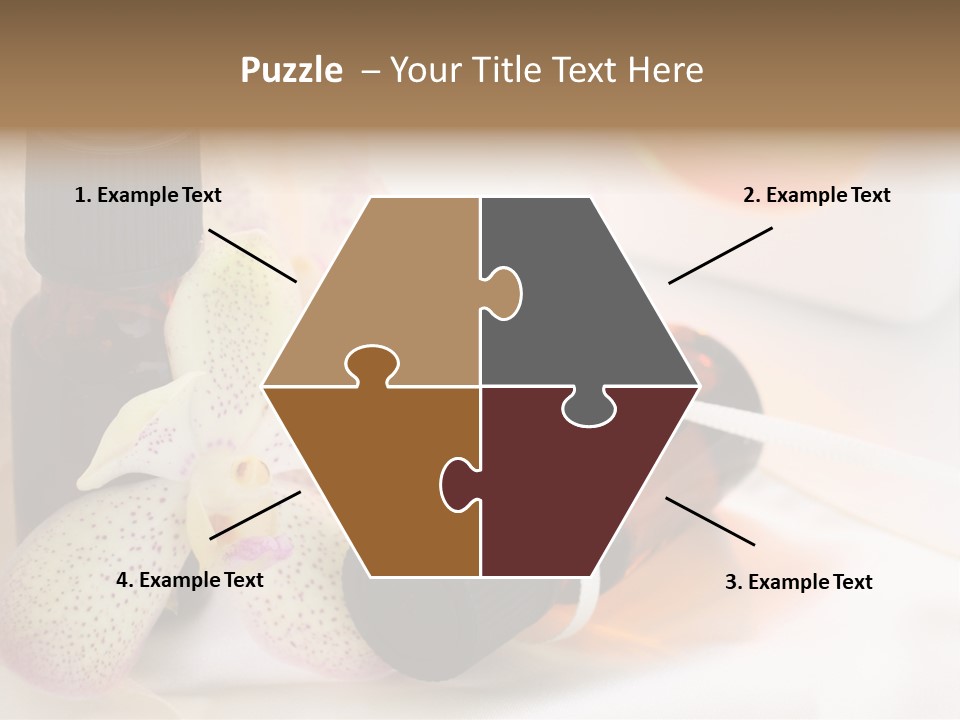 A Bottle Of Essential Oils Next To A Flower PowerPoint Template