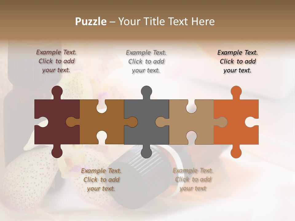 A Bottle Of Essential Oils Next To A Flower PowerPoint Template