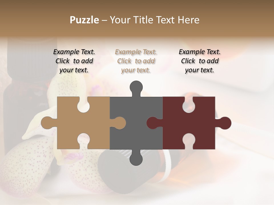 A Bottle Of Essential Oils Next To A Flower PowerPoint Template