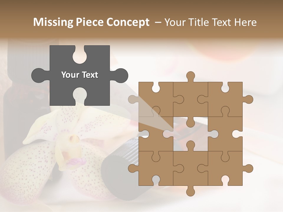 A Bottle Of Essential Oils Next To A Flower PowerPoint Template