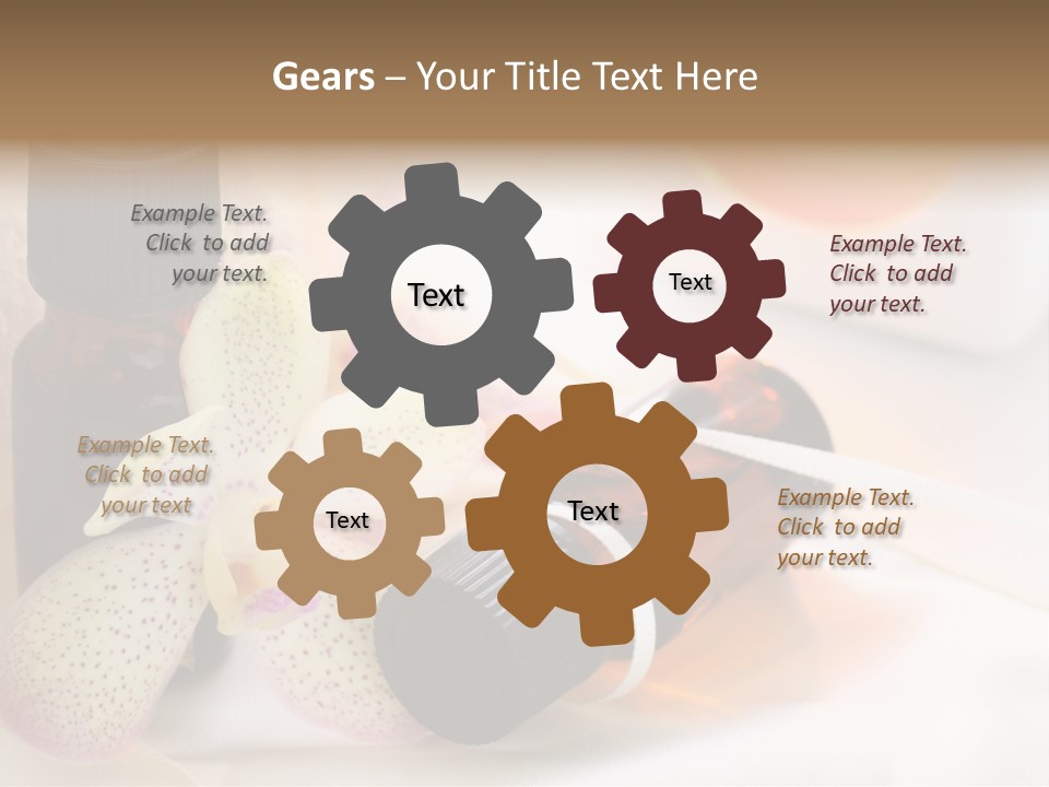 A Bottle Of Essential Oils Next To A Flower PowerPoint Template