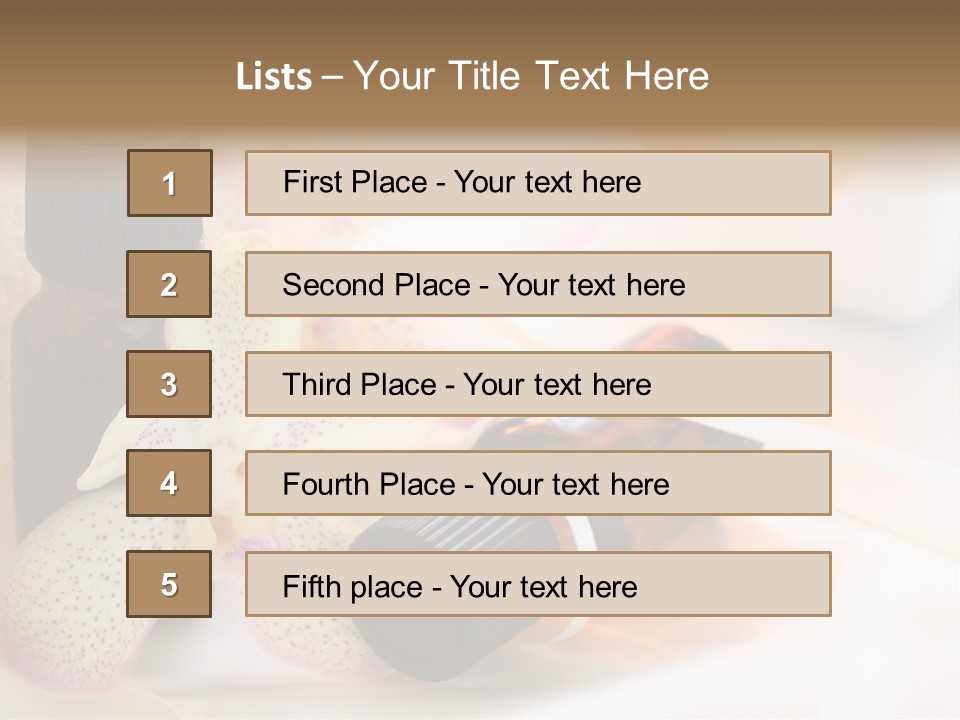 A Bottle Of Essential Oils Next To A Flower PowerPoint Template