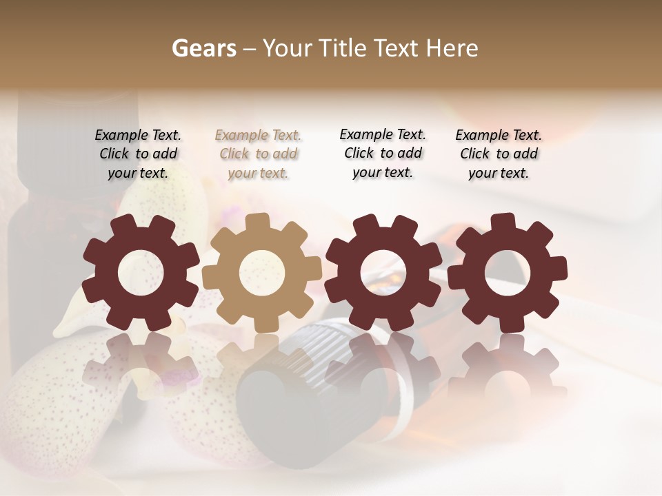 A Bottle Of Essential Oils Next To A Flower PowerPoint Template