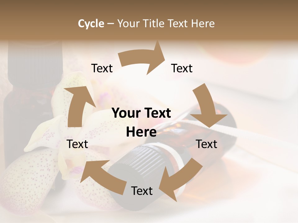 A Bottle Of Essential Oils Next To A Flower PowerPoint Template