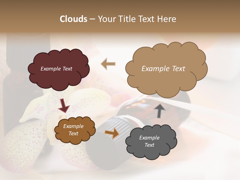 A Bottle Of Essential Oils Next To A Flower PowerPoint Template