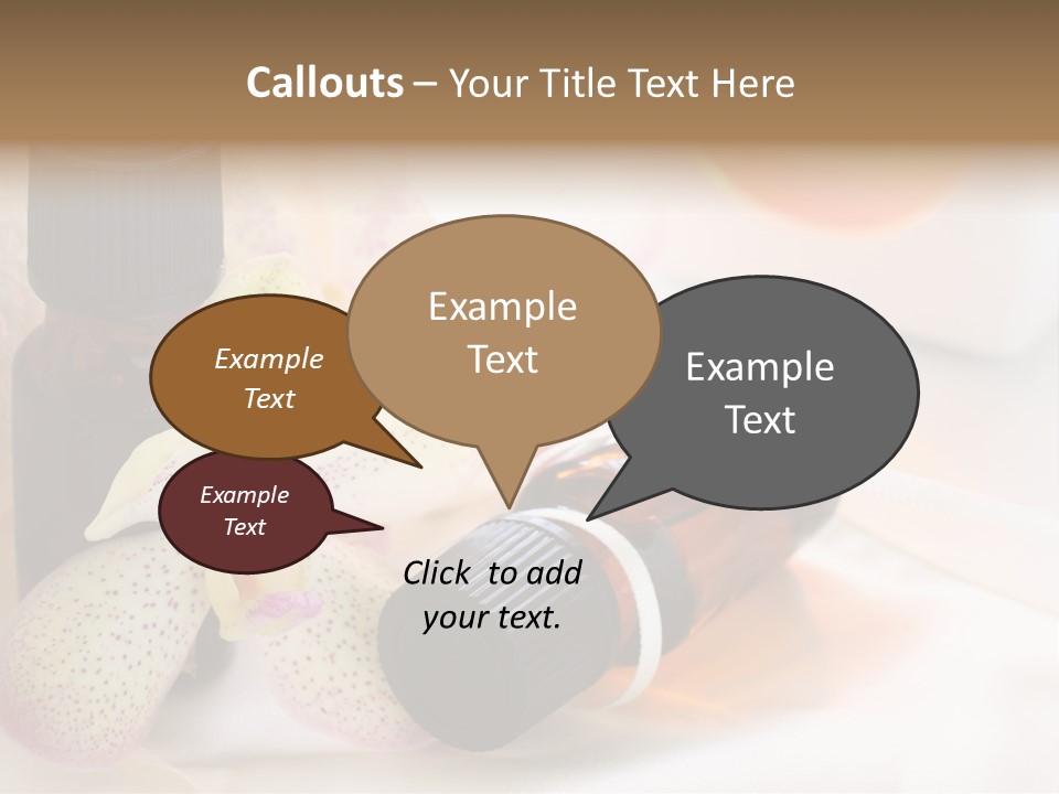 A Bottle Of Essential Oils Next To A Flower PowerPoint Template