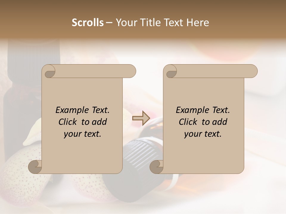 A Bottle Of Essential Oils Next To A Flower PowerPoint Template