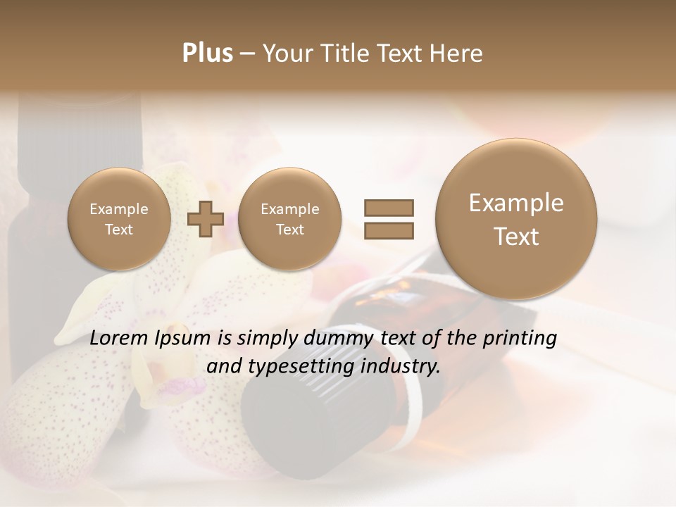 A Bottle Of Essential Oils Next To A Flower PowerPoint Template