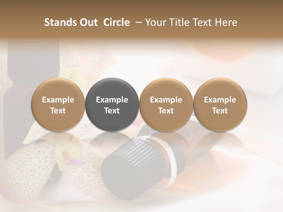 A Bottle Of Essential Oils Next To A Flower PowerPoint Template