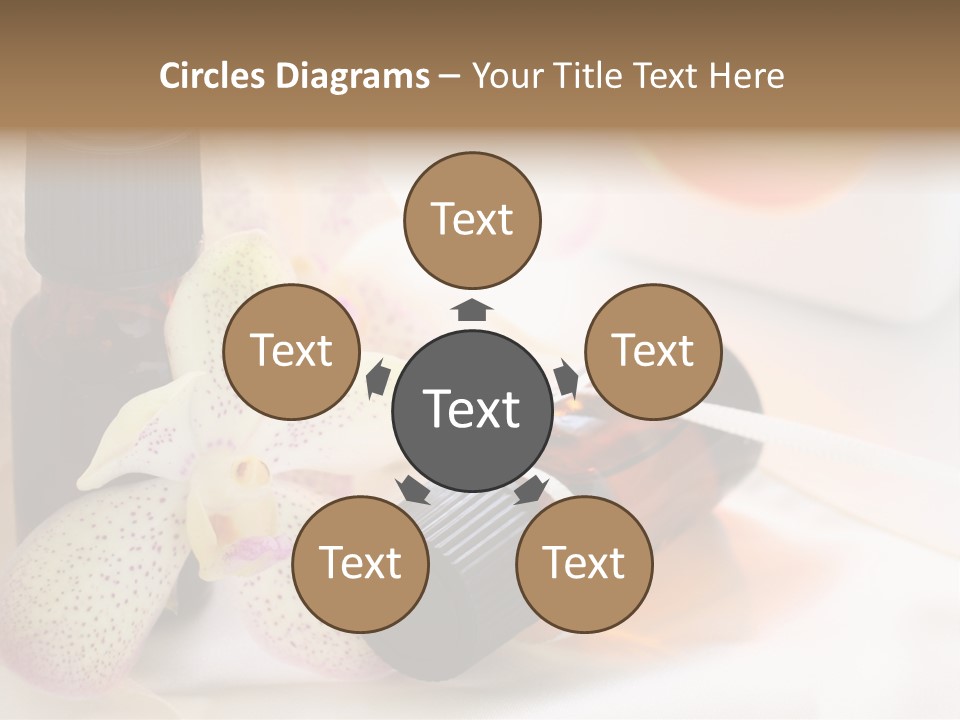 A Bottle Of Essential Oils Next To A Flower PowerPoint Template