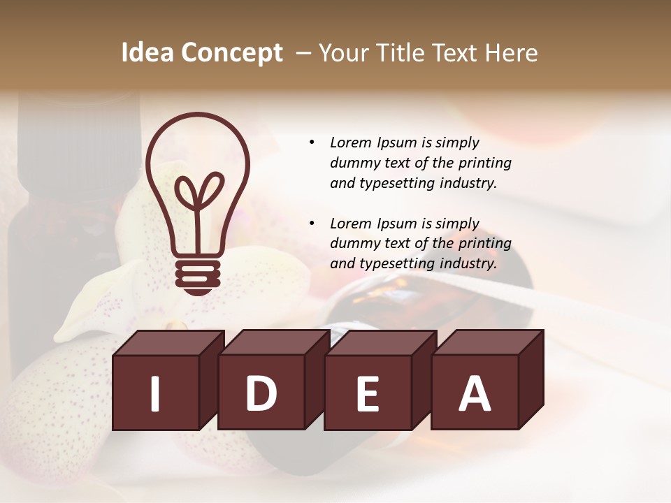 A Bottle Of Essential Oils Next To A Flower PowerPoint Template