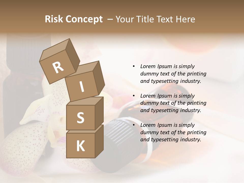 A Bottle Of Essential Oils Next To A Flower PowerPoint Template