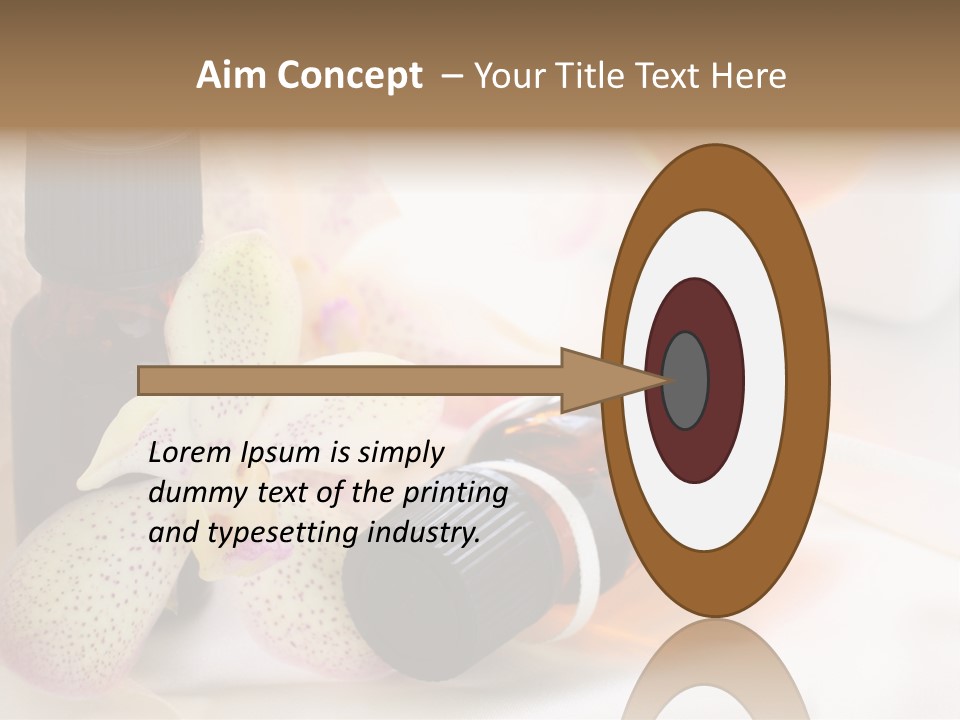 A Bottle Of Essential Oils Next To A Flower PowerPoint Template