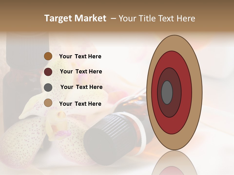 A Bottle Of Essential Oils Next To A Flower PowerPoint Template