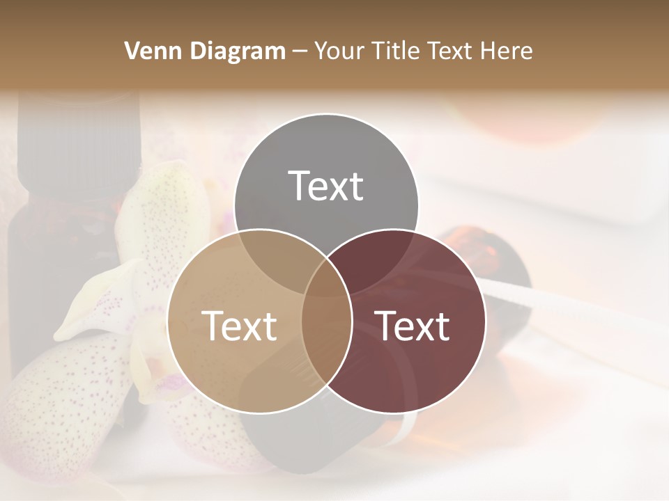 A Bottle Of Essential Oils Next To A Flower PowerPoint Template