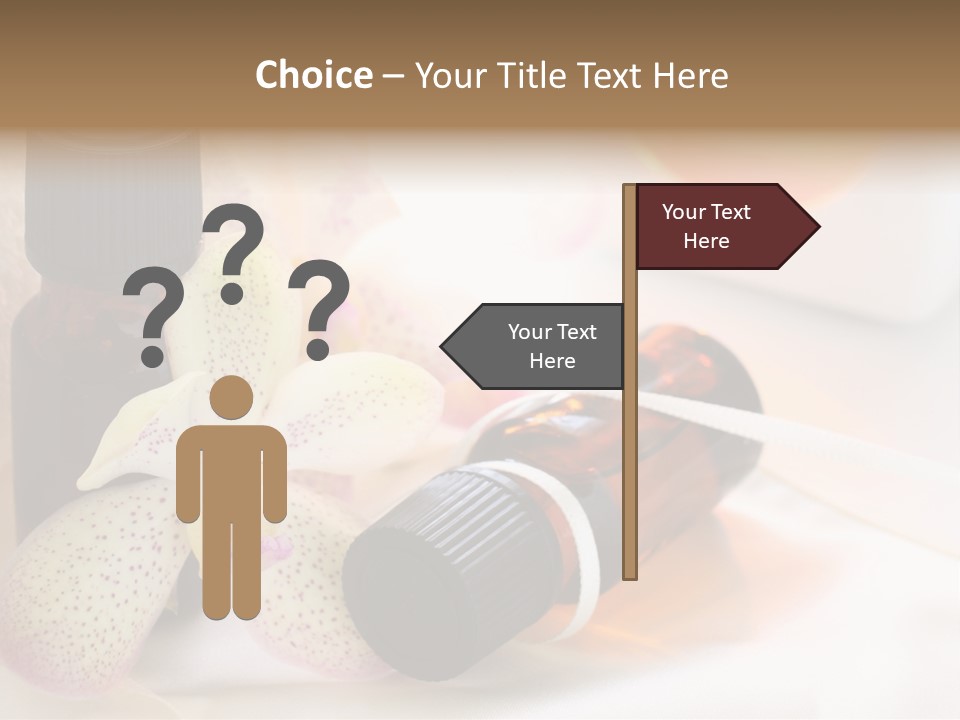 A Bottle Of Essential Oils Next To A Flower PowerPoint Template