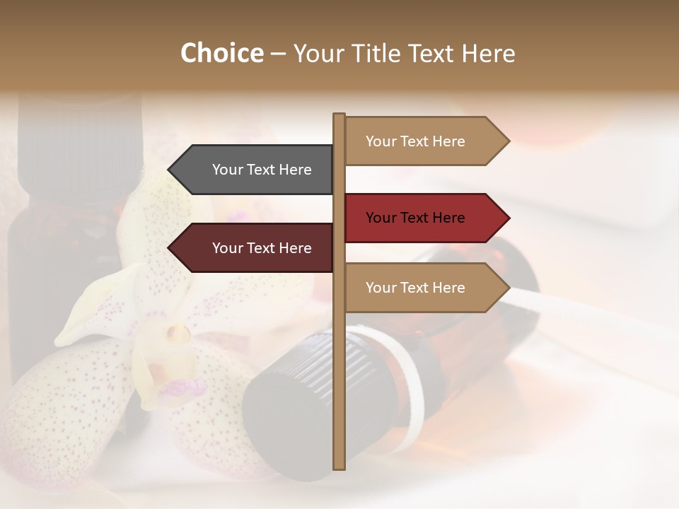 A Bottle Of Essential Oils Next To A Flower PowerPoint Template