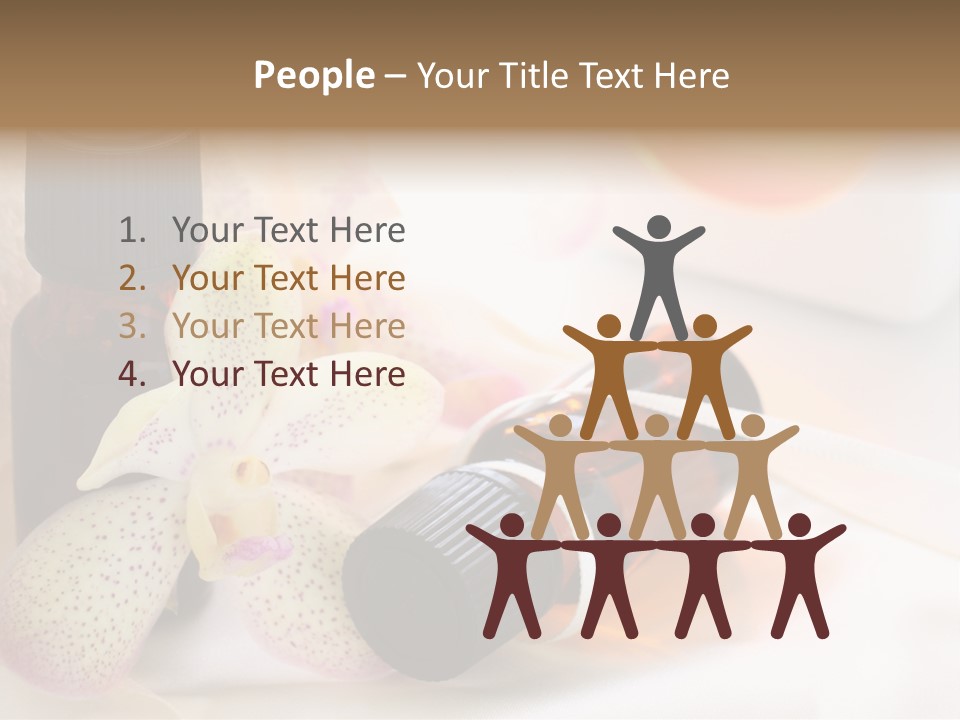 A Bottle Of Essential Oils Next To A Flower PowerPoint Template