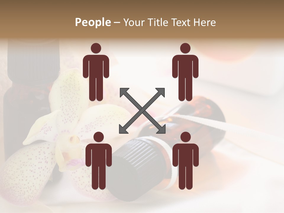 A Bottle Of Essential Oils Next To A Flower PowerPoint Template