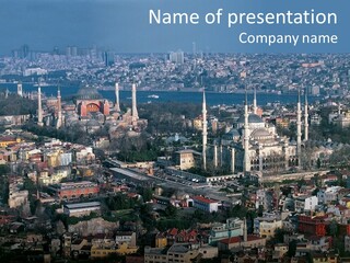 A View Of A City From A High Point Of View PowerPoint Template