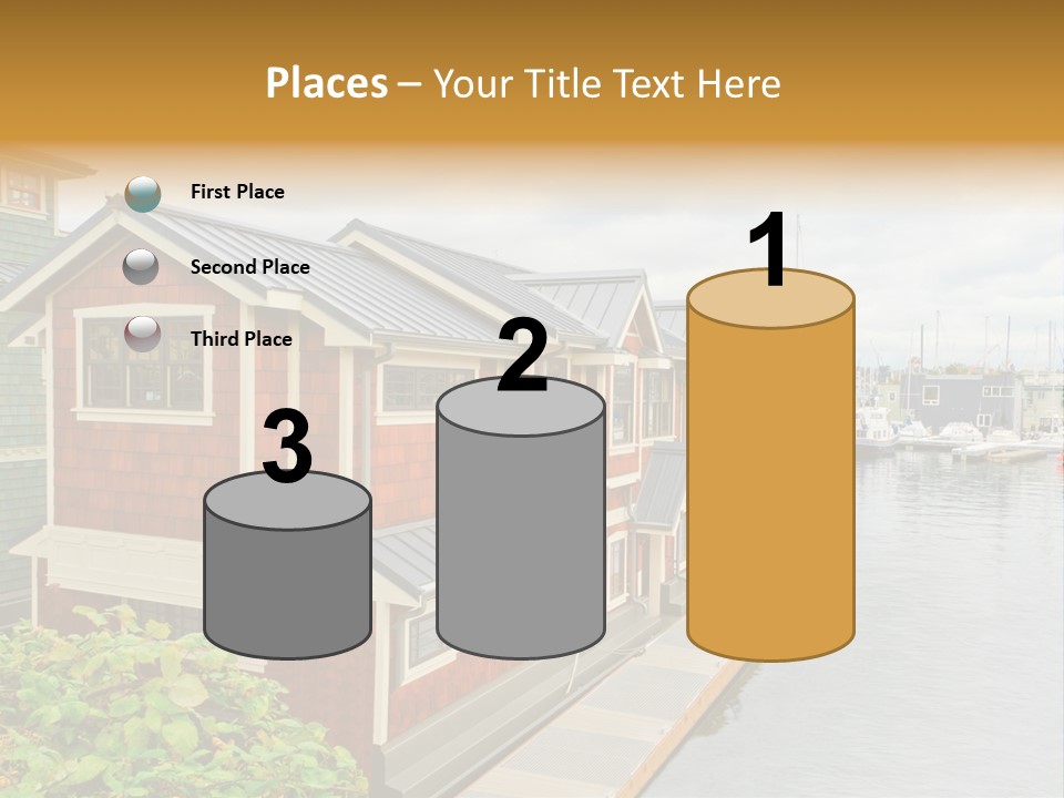 A Row Of Houses Sitting Next To A Body Of Water PowerPoint Template