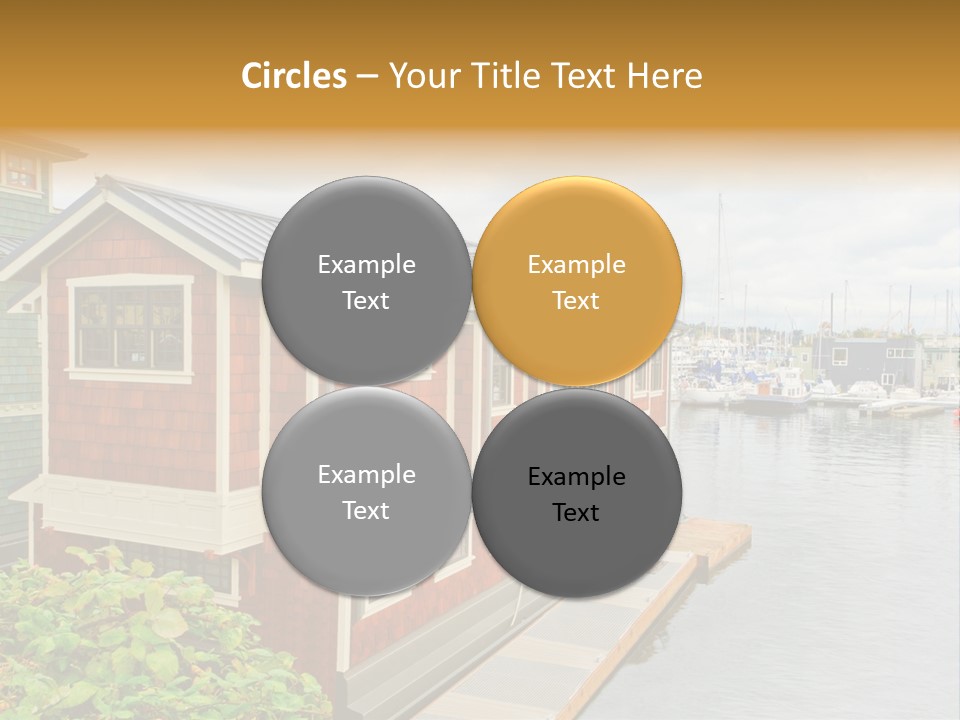 A Row Of Houses Sitting Next To A Body Of Water PowerPoint Template