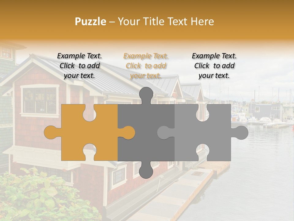 A Row Of Houses Sitting Next To A Body Of Water PowerPoint Template