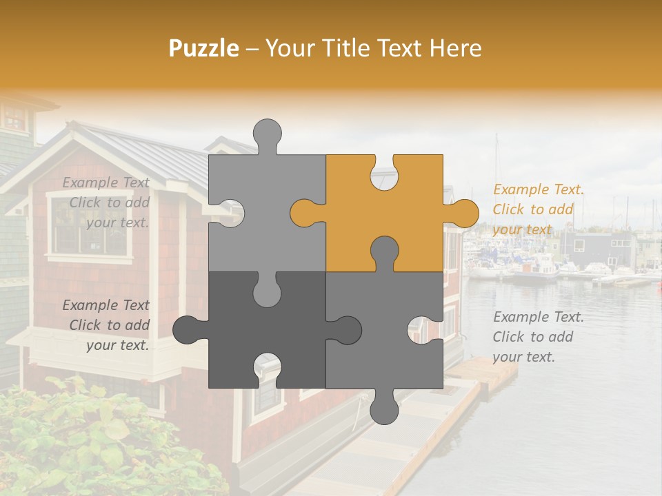 A Row Of Houses Sitting Next To A Body Of Water PowerPoint Template