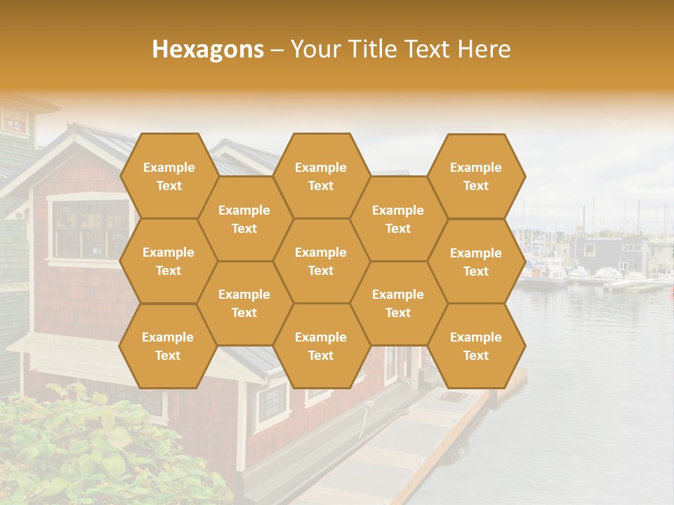 A Row Of Houses Sitting Next To A Body Of Water PowerPoint Template