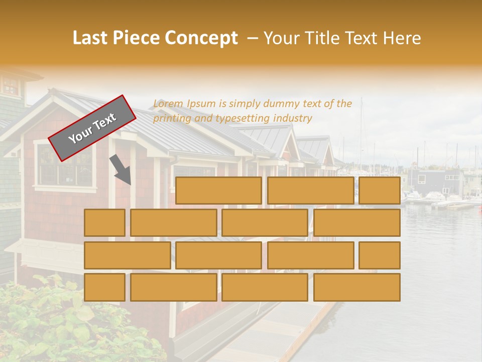 A Row Of Houses Sitting Next To A Body Of Water PowerPoint Template
