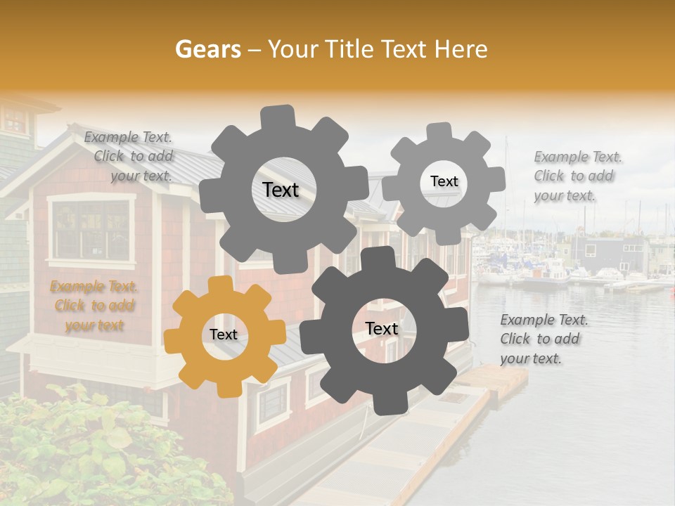 A Row Of Houses Sitting Next To A Body Of Water PowerPoint Template